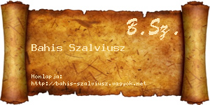 Bahis Szalviusz névjegykártya
